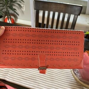 Coral clutch purse